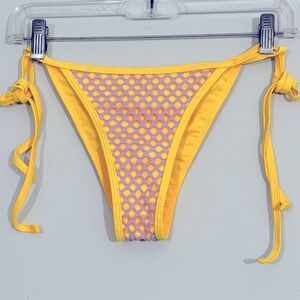 LAST CHANCE Lavender and yellow fishnet string bikini bottom M